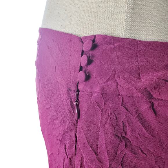 Silk Fairycore Skirt Asymmetrical Hem Magenta Midi Coast - Size 14 - Picture 8 of 8